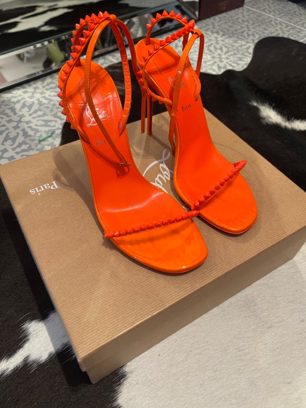 Orange So Me Louboutin heeled sandals - Picture 4 of 6
